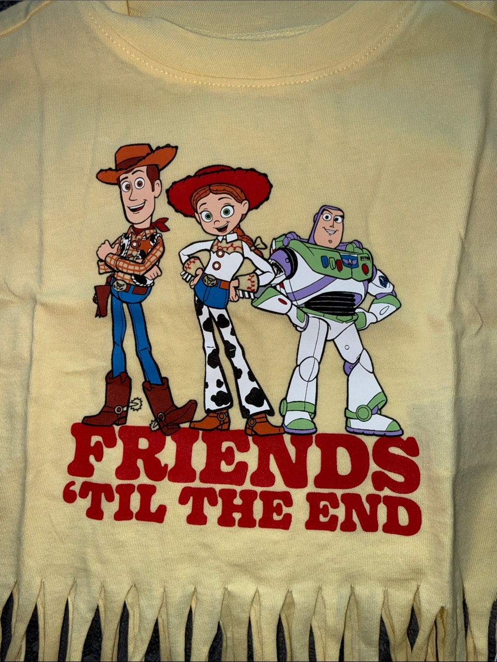 Old Navy Yellow Toy Story 'Friends 'Til The End' Fringe Tee
